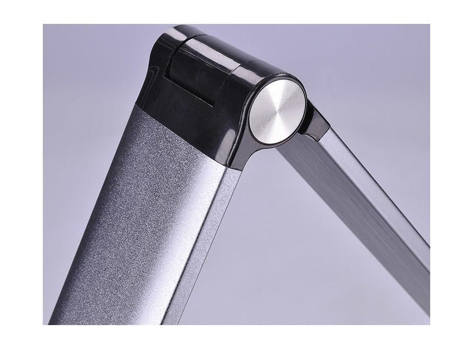 LED stolní lampička stmívatelná, 10W, indukční nabíjení, hliník, šedá