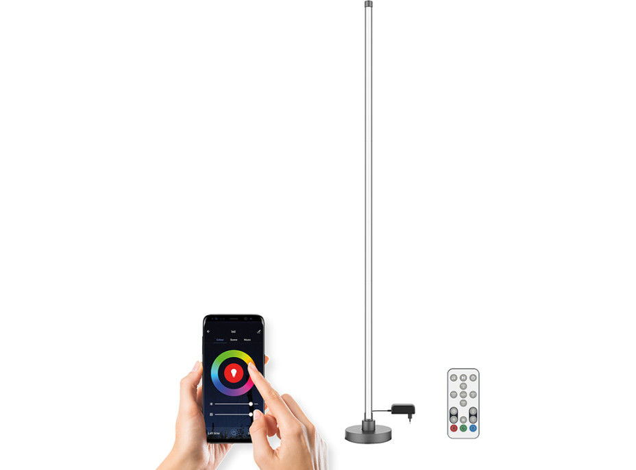 LED smart stojací lampa Rainbow, wifi, RGB, CCT, 140cm