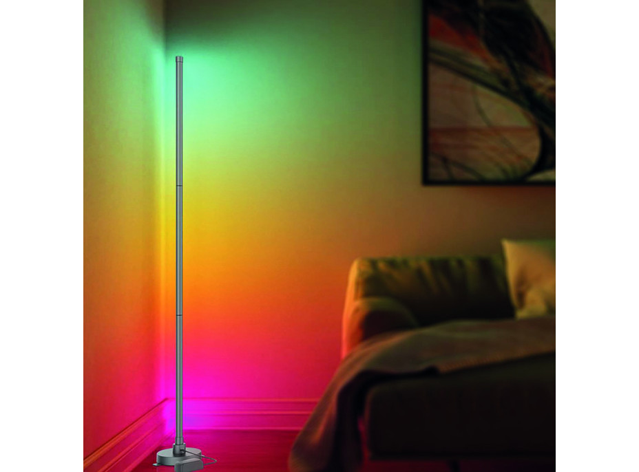 LED smart stojací lampa Rainbow, wifi, RGB, CCT, 140cm