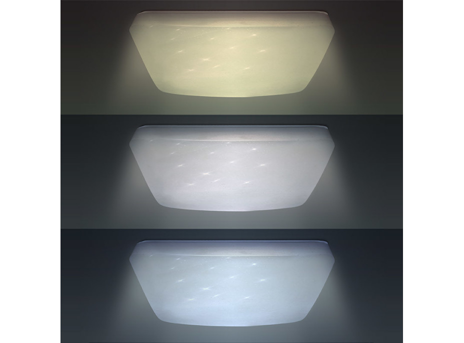 LED stropní světlo Star, čtvercové, 24W,1440lm, dálkové ovládání, 37cm