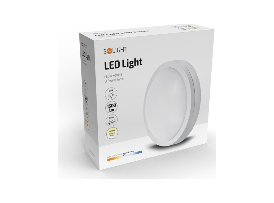 LED venkovní osvětlení Siena, bílé, 20W, 1500lm, 4000K, IP54, 23cm