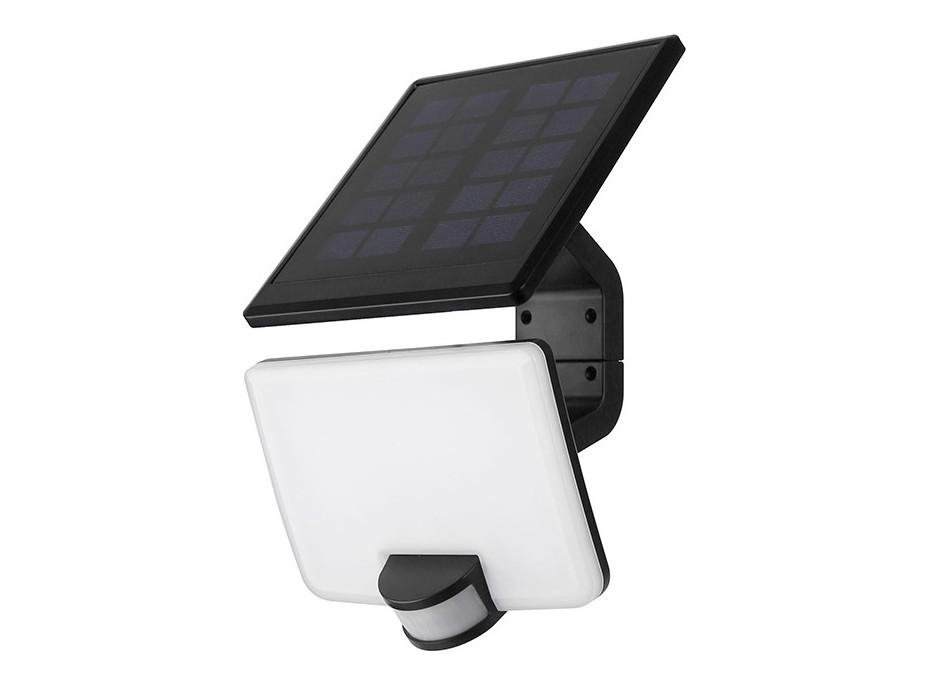 LED solární osvětlení se senzorem, 11W, 1200lm, Li-on, černá