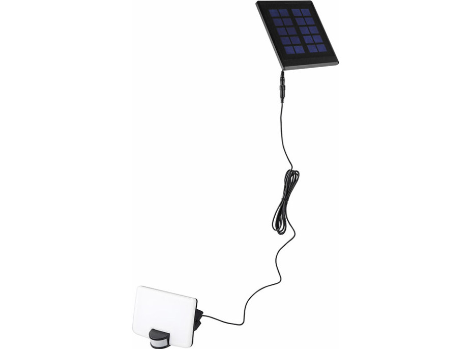 LED solární osvětlení se senzorem, 11W, 1200lm, Li-on, černá