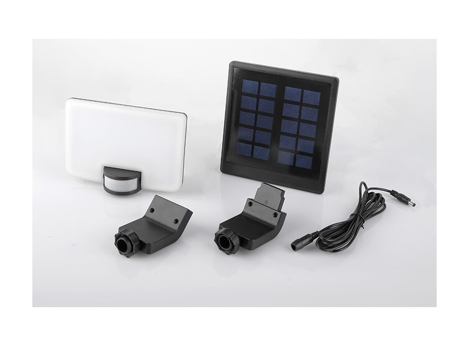 LED solární osvětlení se senzorem, 11W, 1200lm, Li-on, černá