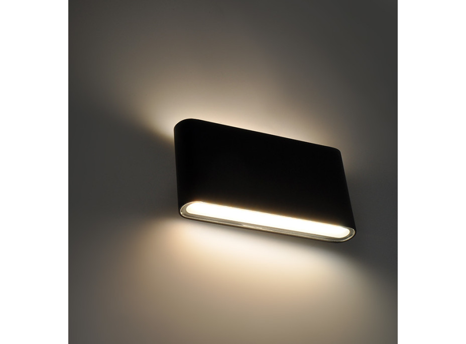 LED venkovní nástěnné osvětlení Modena, 12W, 680lm, 120°, černá