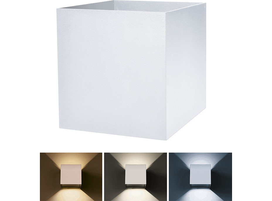 LED venkovní nástěnné osvětlení Parma, 6W, 360lm, 10-110°, bílá