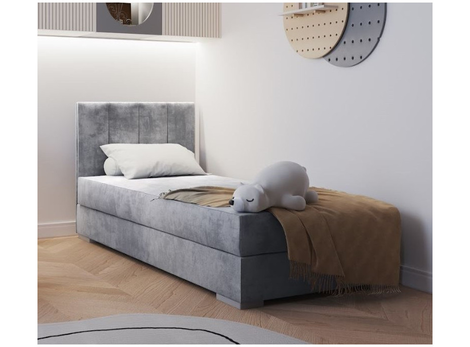 Čalouněná postel COIMBRA I - 200x90 cm - šedá