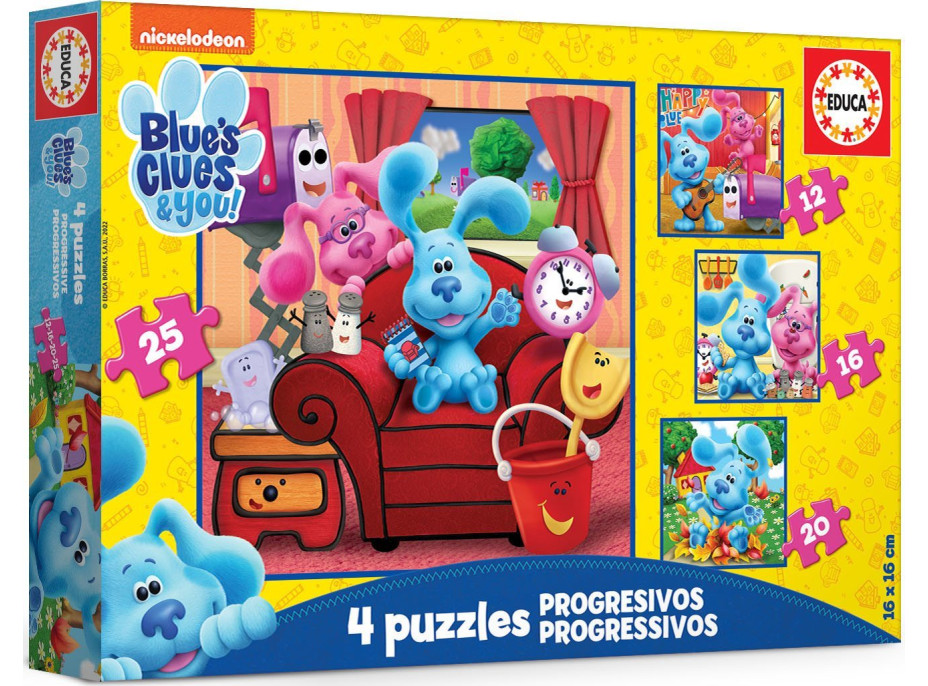 EDUCA Puzzle Blue's Clues 4v1 (12,16,20,25 dílků)