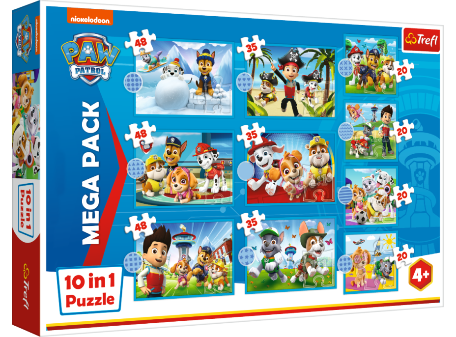 TREFL Puzzle Tlapková patrola MEGA PACK 10v1