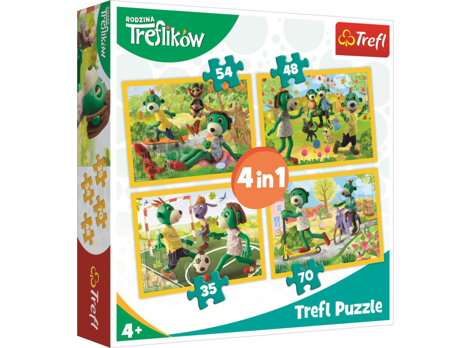 Puzzle Treflíci: Společné chvíle 4v1 (35,48,54,70 dílků)