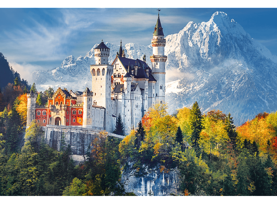 TREFL Sada 2v1 puzzle Zámek Neuschwanstein na podzim 1500 dílků s lepidlem