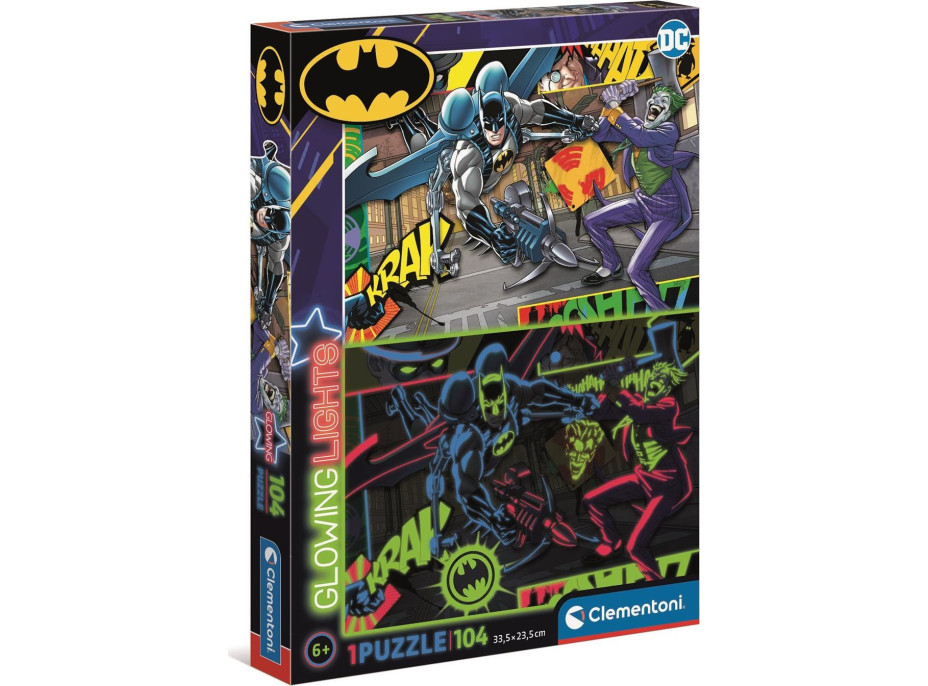CLEMENTONI Svítící puzzle Batman 104 dílků