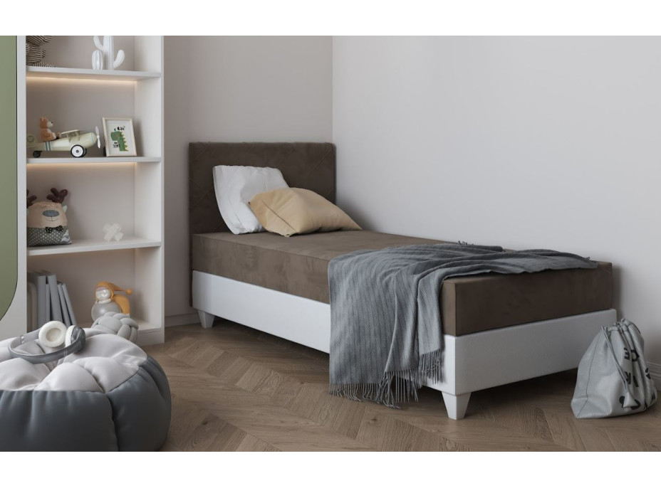 Čalouněná postel LAGOS I - 200x90 cm - hnědá