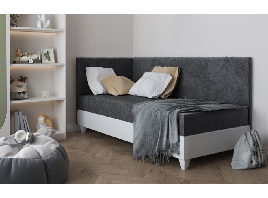 Čalouněná postel LAGOS III - 200x90 cm - grafitová