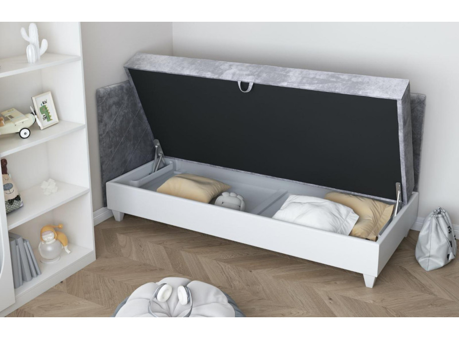 Čalouněná postel LAGOS III - 200x90 cm - šedá