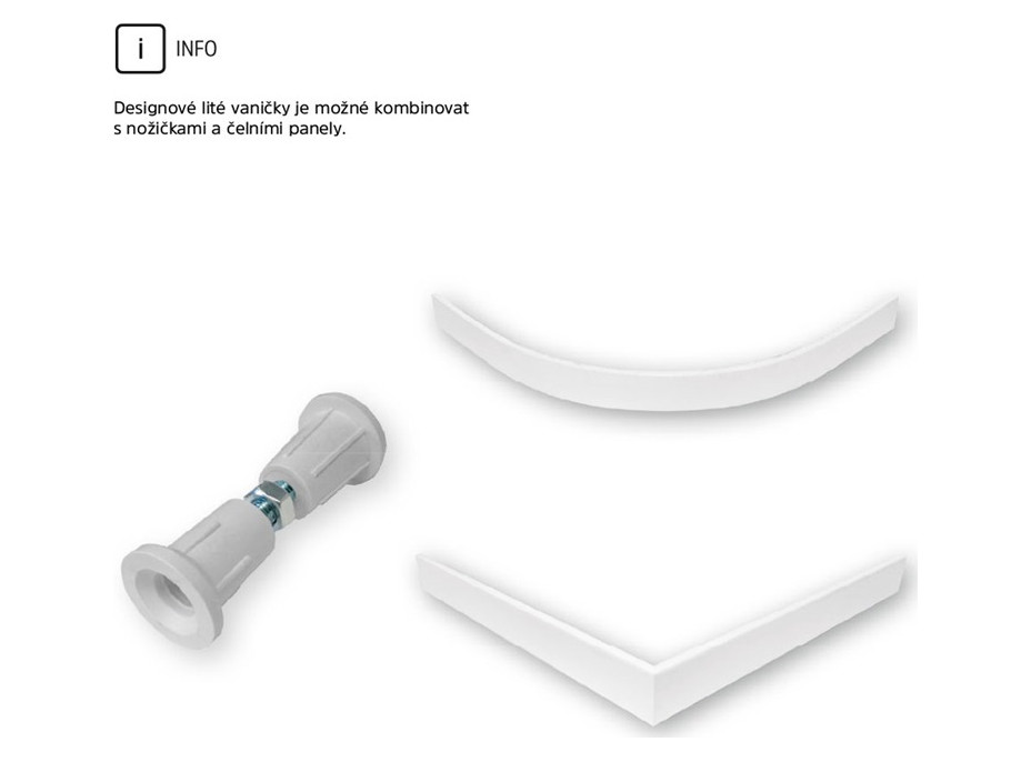 Čtvercová sprchová vanička - litý mramor