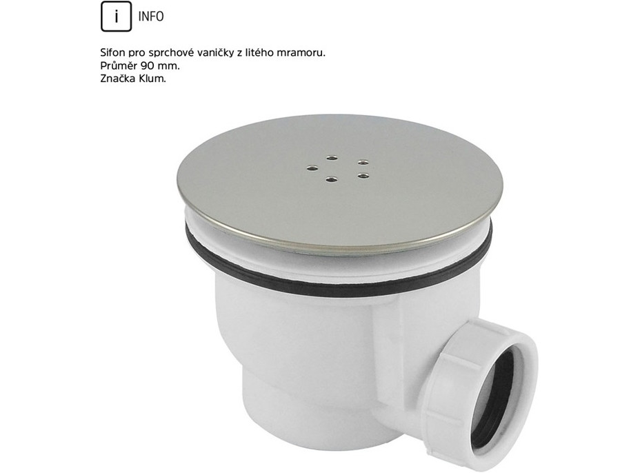 Čtvercová sprchová vanička - litý mramor