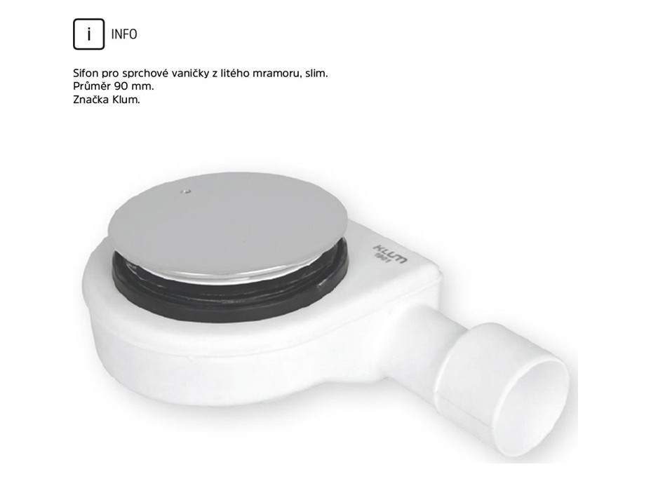 Čtvercová sprchová vanička - litý mramor