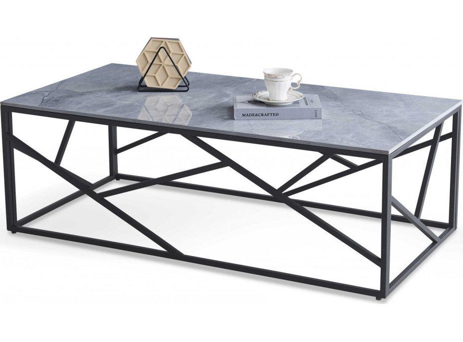 Konferenční stolek VERSO 2 - šedý mramor/černý