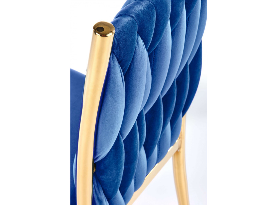 Jídelní židle ARABELA - modrá/zlatá