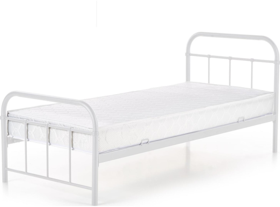 Kovová postel LINDA 200x90 cm - bílá