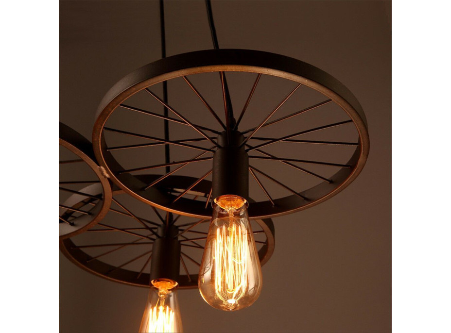 Stropní svítidlo LOFT WHEEL 3 - černé