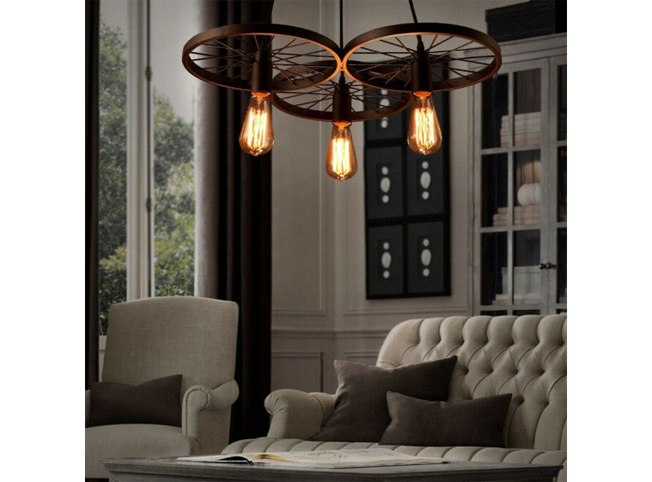 Stropní svítidlo LOFT WHEEL 3 - černé