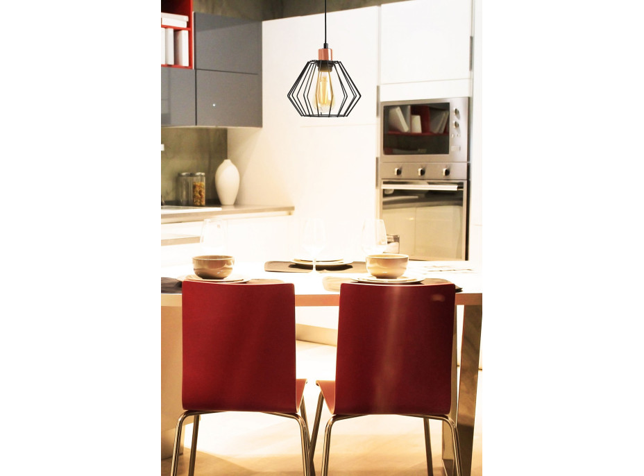 Stropní svítidlo SIENA long - černé/rose gold