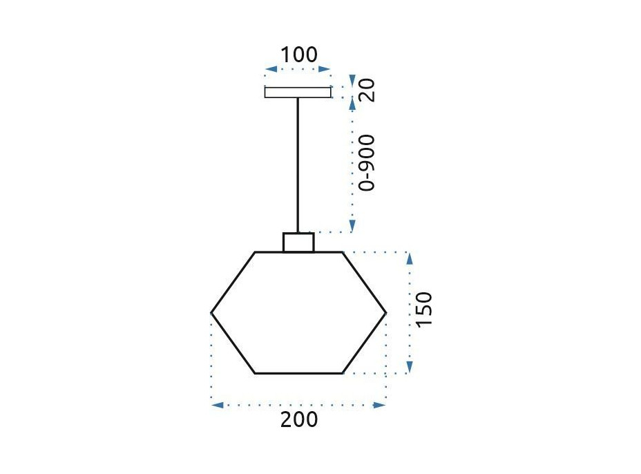 Stropní svítidlo SIENA long - černé/rose gold