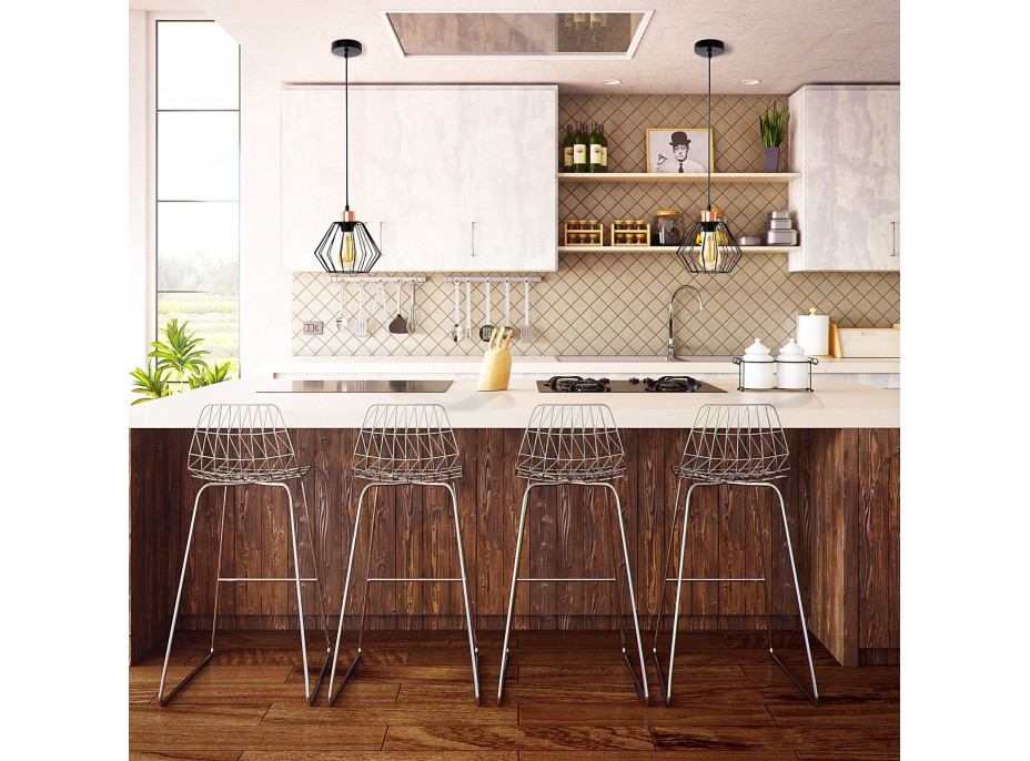 Stropní svítidlo SIENA long - černé/rose gold