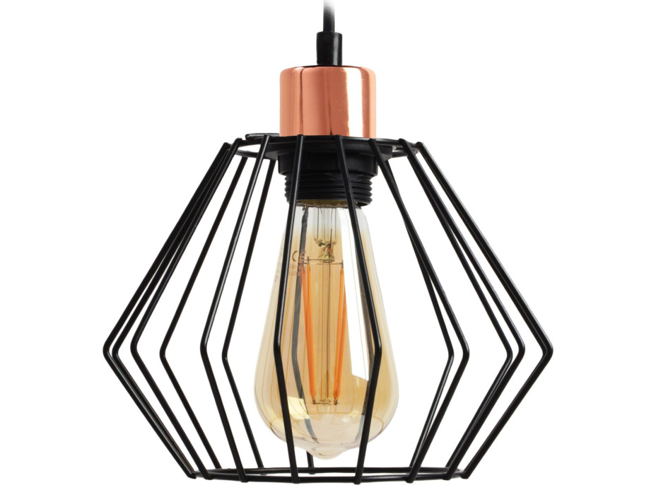 Stropní svítidlo SIENA long - černé/rose gold