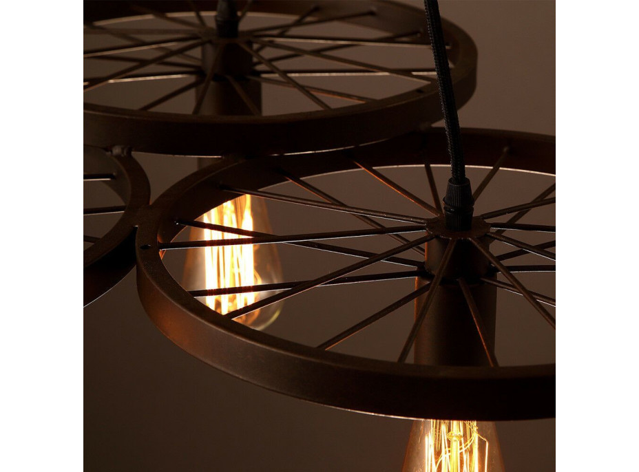 Stropní svítidlo LOFT WHEEL 3 - černé