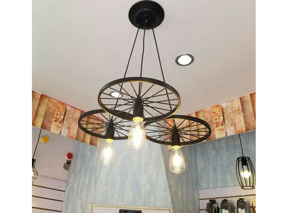 Stropní svítidlo LOFT WHEEL 3 - černé