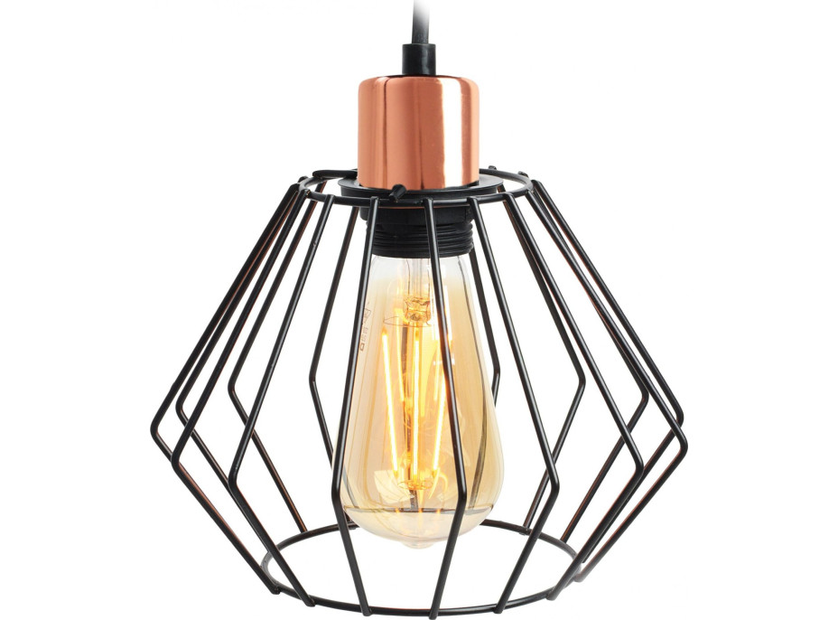 Stropní svítidlo SIENA long - černé/rose gold