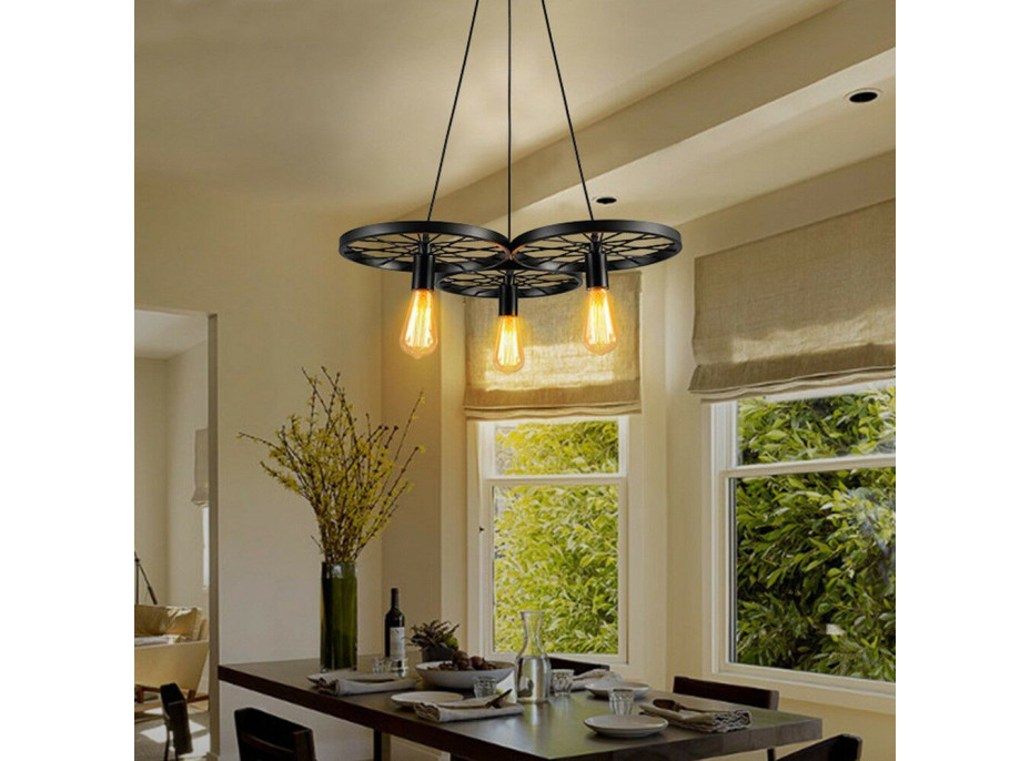 Stropní svítidlo LOFT WHEEL 3 - černé