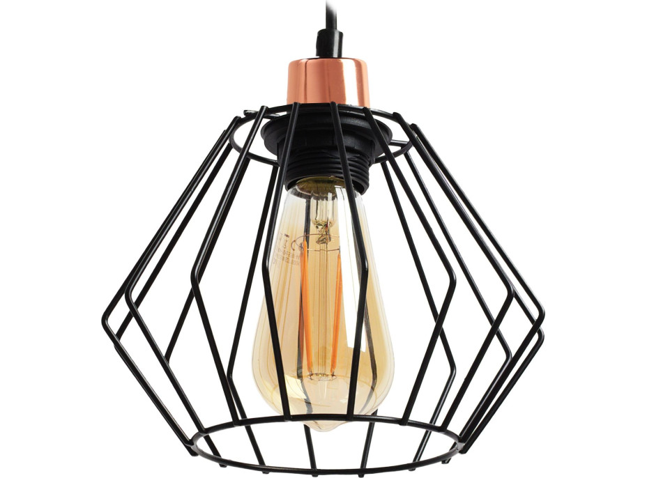 Stropní svítidlo SIENA long - černé/rose gold