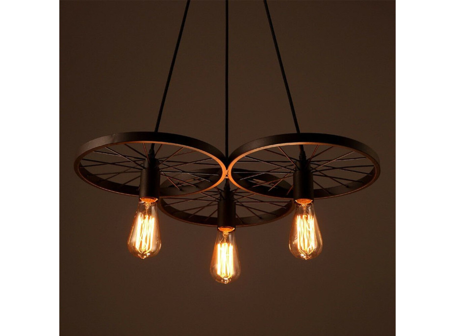 Stropní svítidlo LOFT WHEEL 3 - černé