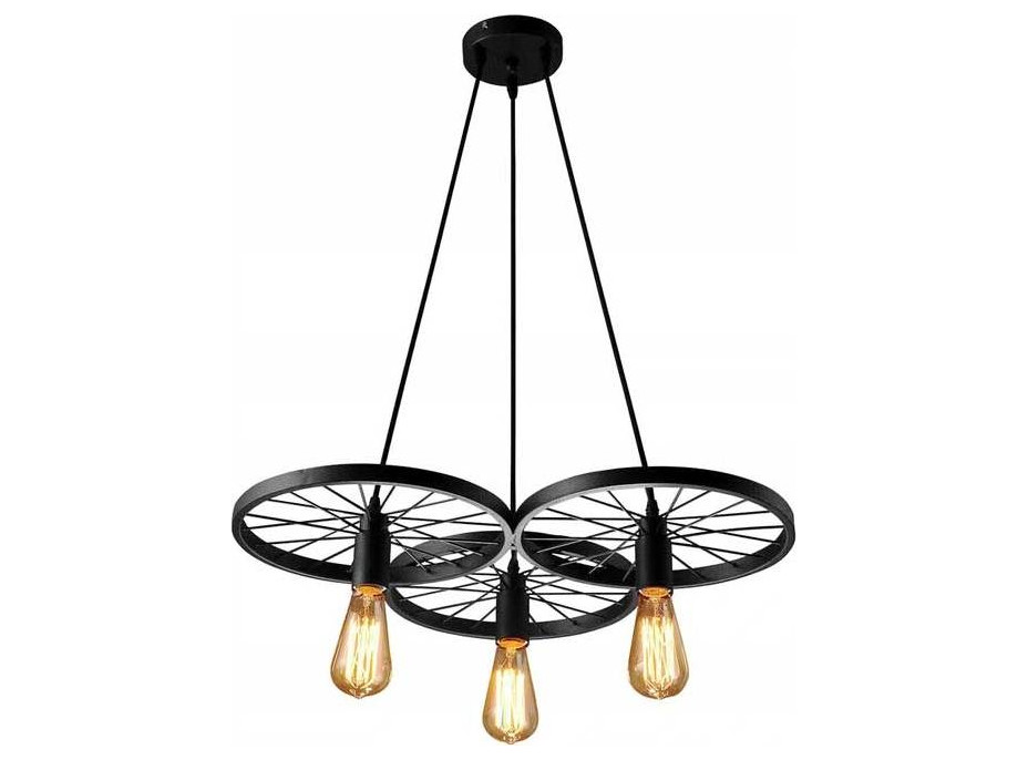 Stropní svítidlo LOFT WHEEL 3 - černé