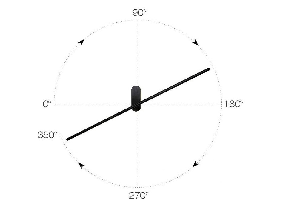 Nástěnné LED svítidlo ROD center - 92 cm - 12W - černé