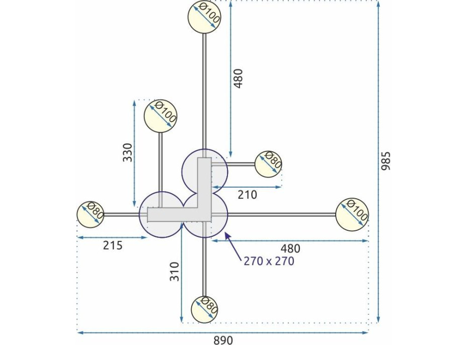 Stropní LED svítidlo ARMS half 40W - černé + ovladač