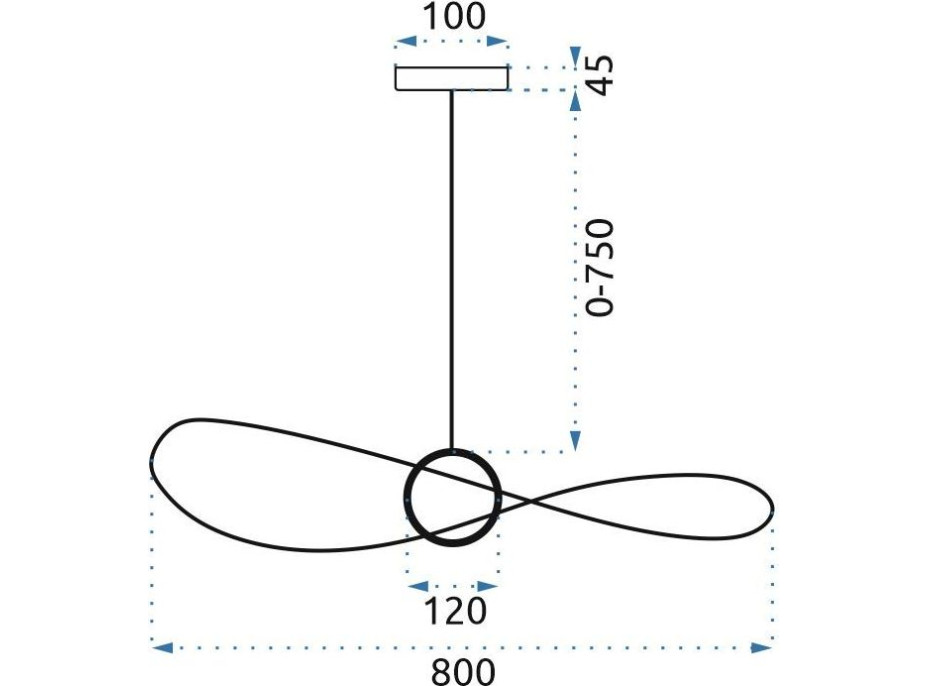 Stropní LED svítidlo FLOPPYHAT 80 cm - 12W - černé