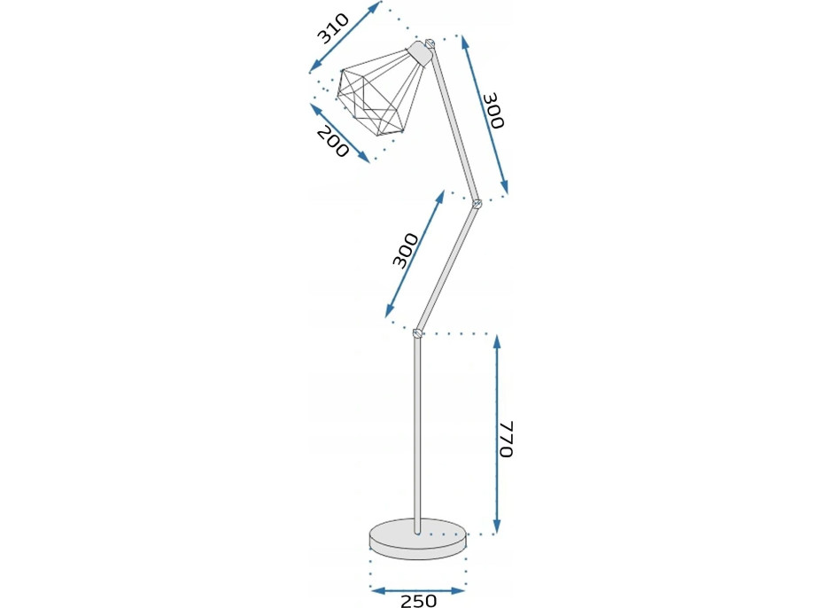 Stojací lampa DIAMOND - černá