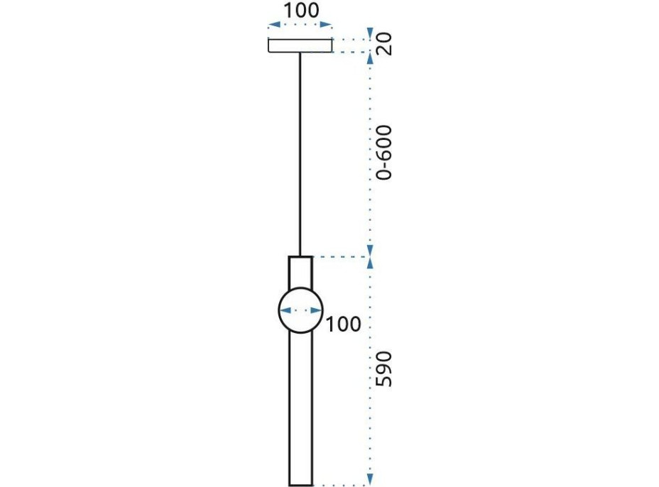 Stropní LED svítidlo BAR svislé - 12W - zlaté