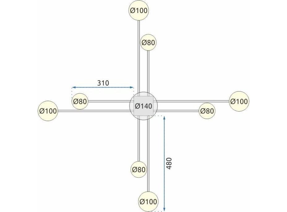 Stropní LED svítidlo ARMS 40W - černé + ovladač