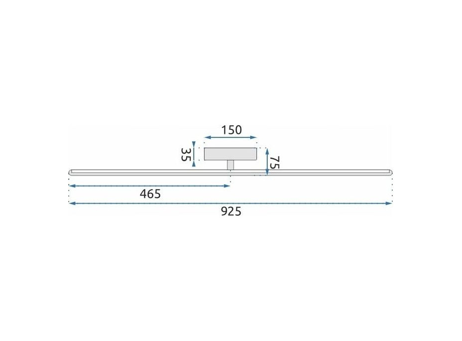 Nástěnné LED svítidlo ROD center - 92 cm - 12W - černé