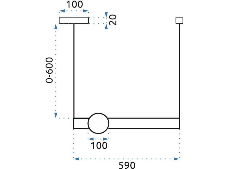 Stropní LED svítidlo BAR horizontální - 12W - zlaté