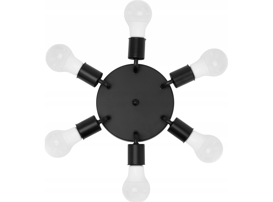 Stropní svítidlo HEXA round - 24,5x24,5x4,5 cm - černé