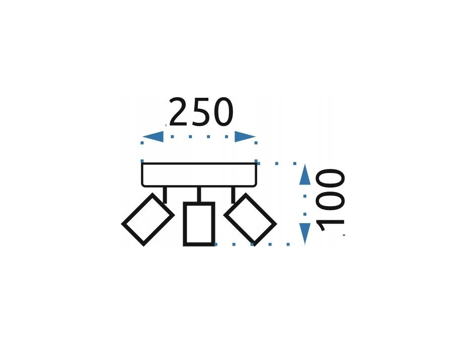 Stropní svítidlo TRIO rectangle - 25x5x10 cm - černé