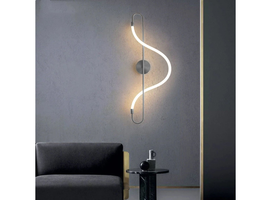 Nástěnné LED svítidlo CURVE long - 24W - stříbrné