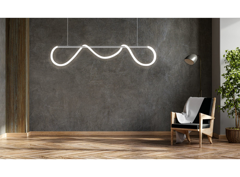 Stropní LED svítidlo CURVE maxi - 60W - chromové